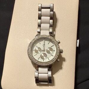 Elegant Silver and White Women's Watch